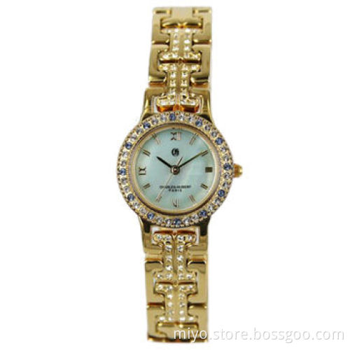 Jewellery Watches for Women, with Brass Material, IP Gold-plated, Blue Dial